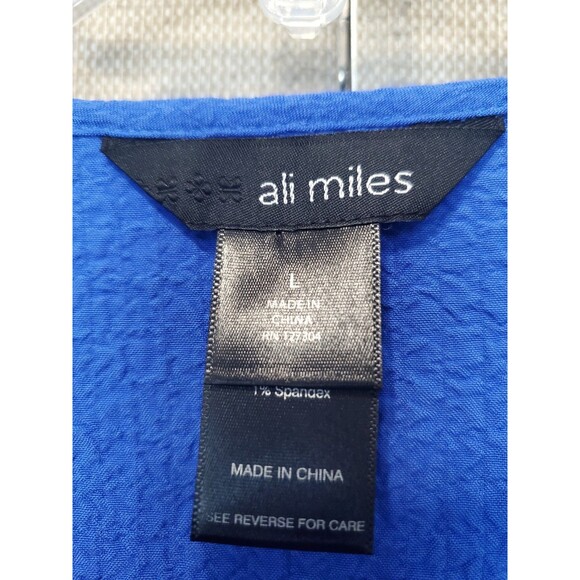 Ali Miles Crinkle Textured Scoop Neck Tunic w/Button Detail Size Large Lagenlook - Picture 3 of 5